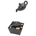 thumbnail image 1 of Tabletop Floating Teapot Water Fountain Ornament Indoor Tabletop Waterfall Decoration with LED Light Stones Home Office Table Decor, 1 of 7