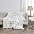 thumbnail image 5 of Great Bay Home Cozy Plush / Sherpa Reversible Throw Blanket, Full / Queen, Grey Windowpane, 5 of 5
