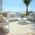 thumbnail image 6 of Addison Rugs Chantille Indoor/Outdoor Transitional Diamond Yellow Washable Round Rug, 8' x 8', 6 of 6