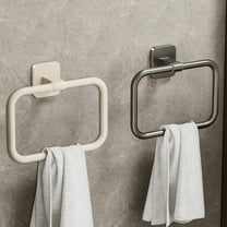 Viflosae Bathroom Wall Shelf Bathroom Organizers Squares Towel Storage Rack Towel Ring Hook Ring Towel Rack Minimalists Wall Mounted Round Small Size Hand Towel Hanging Rod Rag Towel Rack