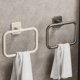 thumbnail image 1 of Toallero redondo negro de pared, plástico, 20,5 cm, instalación adhesiva, organizador de baño multifuncional para toallas de mano, toallitas, accesorios de baño, no requiere perforación, 1 of 5