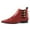 Red, variant on Women Triple Straps Buckle Pointed Toe Flats Ankle Boots Elastic Pull On Low Heel Booties Formal Work Daily Shoes Size 7 Brown