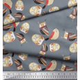 thumbnail image 2 of Soimoi Poly Crepe Fabric Bird & Owl Kids Print Fabric by Yard 52 Inch Wide, 2 of 3