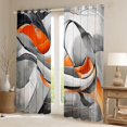 thumbnail image 2 of Homewish Orange Swirl Stripes Kitchen Curtains,Modern Geometric Black Out Curtains Pack of 2 (42x63 Each), 2 of 6