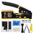 thumbnail image 1 of Herramienta de prensado PETECHTOOL RJ45 Pass Through con comprobador de cables, 1 of 6