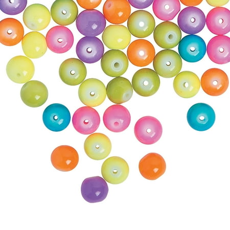 Craft Supplies For Adults Fun Express - Neon Glass Beads for Summer - Craft Supplies - Adult Beading - Glass Beads - Summer - 100 Pieces ()