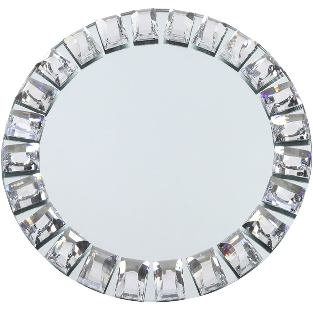 Koyal Wholesale Mirror Charger Plates, Bulk Set of 4, Silver Mirrored