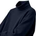 thumbnail image 4 of Vynhevius Women Plus Size Tunic Top Solid Turtleneck Long Sleeve Side Slit Casual Loose Blouse, 4 of 7