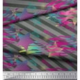 thumbnail image 3 of Soimoi Georgette Viscose Fabric Star & Diagonal Stripe Printed Fabric 1 Yard 42 Inch Wide, 3 of 3