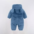 thumbnail image 6 of BLCHUNen Hoodies Rompers for Baby Flannel Long Sleeve Button down Cardigan Jumpsuits Warm Casual Winter Outing Trendy Crawling Suits for Infants, 6 of 6