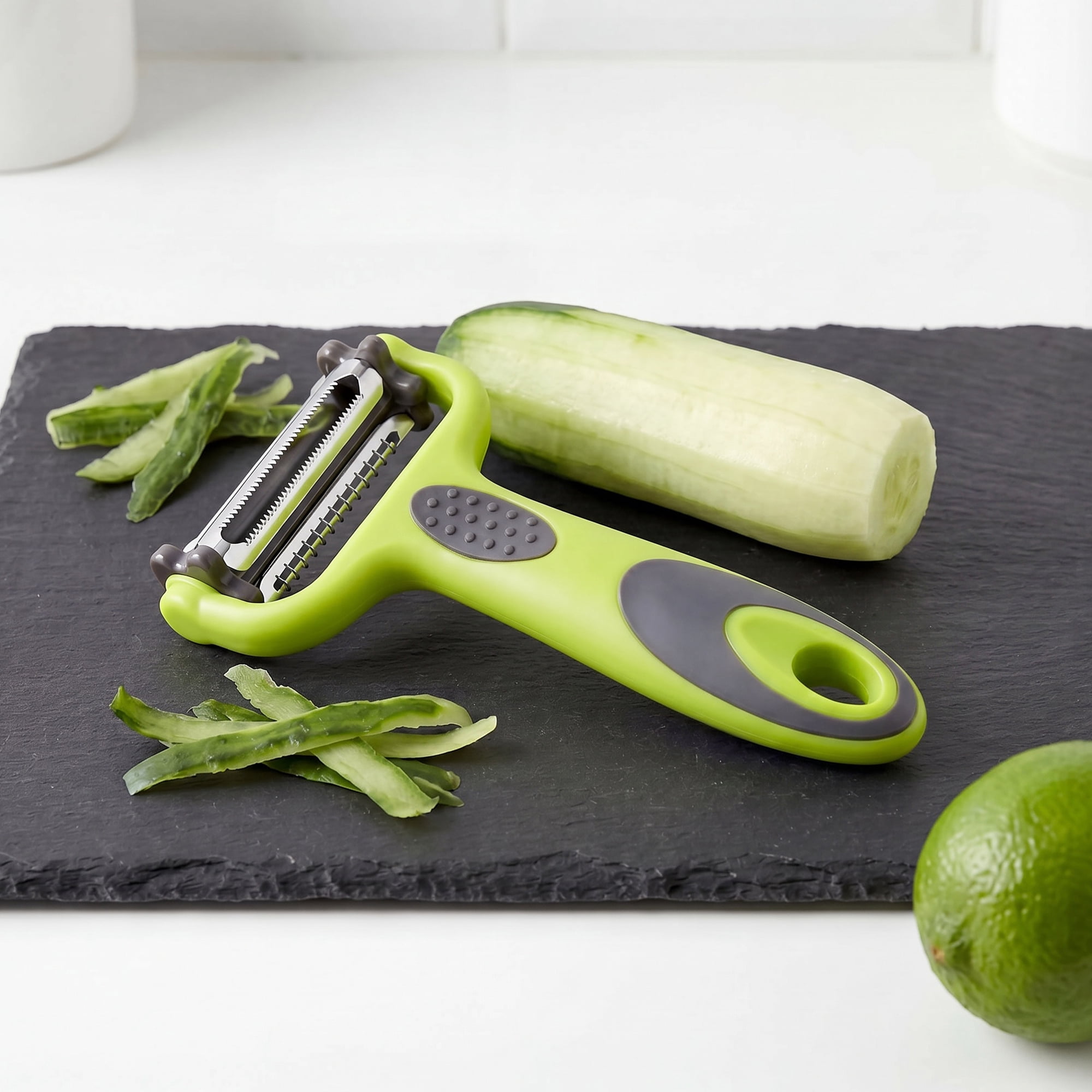 Unique Bargains Durable Potato and Orange Peeler with Ergonomic Handle Multicolor 5Pcs