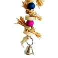 thumbnail image 5 of SPRING PARK Hanging Wood Toy for Pecking and Chewing, Wooden Beads Bell Straw Cotton Rope, Swing Chew Toy for Parrots, 5 of 7