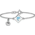 thumbnail image 3 of Sterling Silver Polished Enameled Dolphin Seashell Children's 6In Bracelet (Width 11.4) (Length 6) - Jbsp, 3 of 5