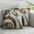 thumbnail image 3 of COMIO  Marble Throw Pillow Cushion Cover, Retro Style Paintbrush Colors in Marbling Texture Watercolor Artwork, Decorative Square Accent Pillow Case, Sand Brown Dust Grey, 3 of 5