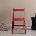 thumbnail image 4 of Juego de sillas plegables de madera para uso casual, 2 unidades, color rojo, 4 of 7