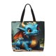 thumbnail image 1 of Fotbe Adorable Blue Baby Dragon Bolsa Tote con Estampado para Mujer, Bolsos con Cremallera, Bolsa de Hombro Casual de Gran Capacidad con Bolsillos Internos, 1 of 7