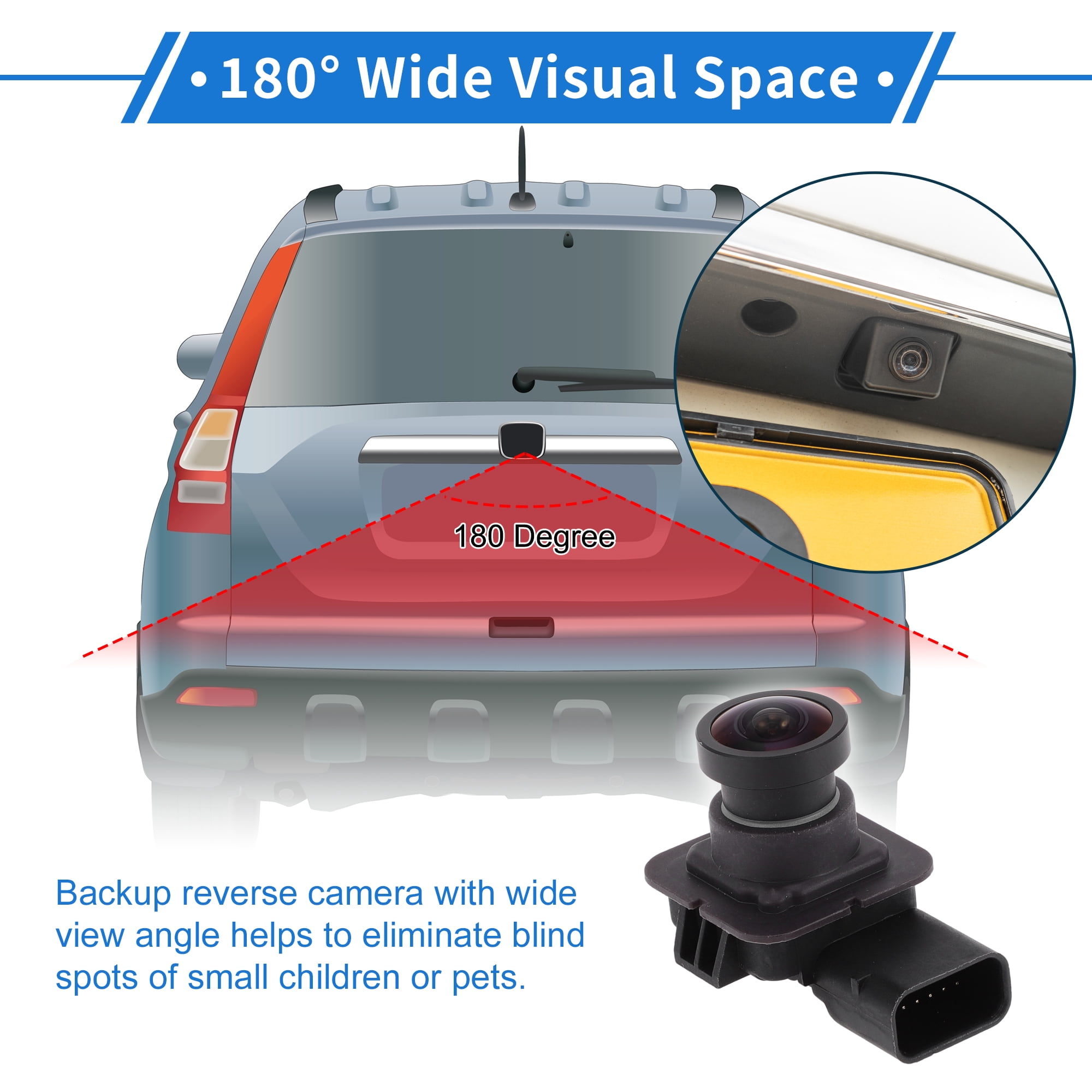 Unique Bargains Rear View Camera for Ford Escape 2014-2016 License Plate Park Assist