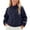 .Navy, variant on Agkizg Girls Stand Collar Fleece Jacket Thick Winter Coat with Pockets Solid Color Warm Casual Outerwear