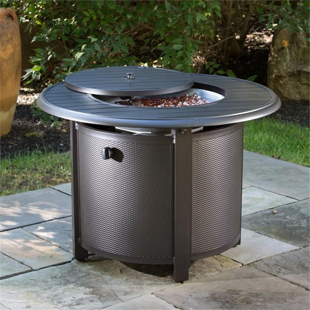 Pemberly Row 36" Round Gas Fire Pit with Burner Kit