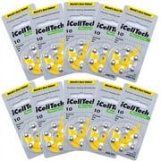 10 Packs (60 Batteries) iCellTech Size 10 Hearing Aid Batteries! 60 Batteries