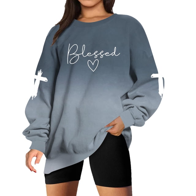 Sudadera UNIQUEONE Blessed para mujer ligera para Acción de Gracias
