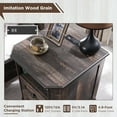 thumbnail image 4 of OKD Farmhouse Nightstand with Charging Station, End Table with 2 Drawers for Living Room, Side Table, Dark Rustic Oak, 4 of 6