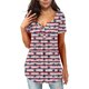 thumbnail image 1 of Txlixc Blusa de manga corta para el día de la independencia femenina con diseño de bandera nacional Txlixc moda, 1 of 9