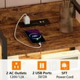 thumbnail image 5 of 5 Drawer Dresser for Bedroom, Tall Nightstand with Led Light and Charging Station, Small Night Stand Bedside Table, Fabric Bins, Metal Frame, Wood Shelf, Side Furniture(Rustic Brown), 5 of 9