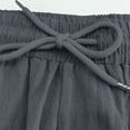 thumbnail image 7 of Men's Plus Size Linen Cargo Shorts Drawstring Elastic Waist Casual Beach Short with Pockets Summer Vacation Daily Wear, 7 of 7