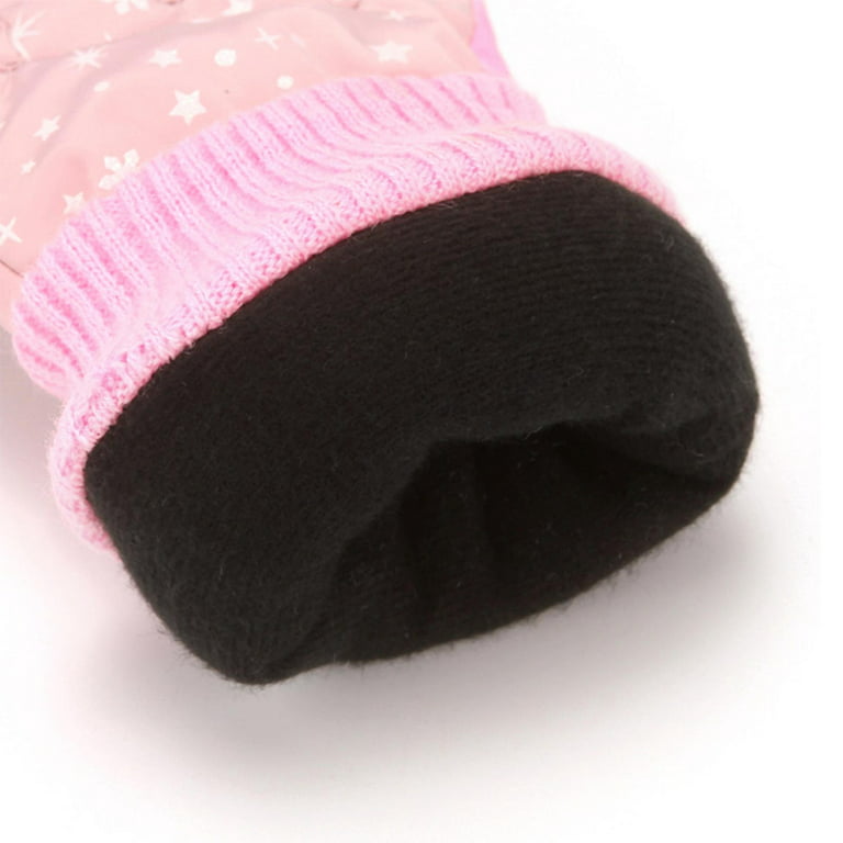 Girls Rose Odeerbi Ski Toddler Snow Gloves Embroidery Gloves For Children Boys Kids Winter Warm Windproof