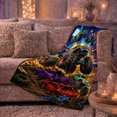thumbnail image 6 of Printed Flannel Throw Blanket with Shark-Mouth Monster Truck Rally and Stadium Lights, 6 of 9