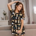 thumbnail image 3 of Easygdp Cute Dogs Corgi Camisón de manga corta para mujer, informal, estampado, 3 of 6