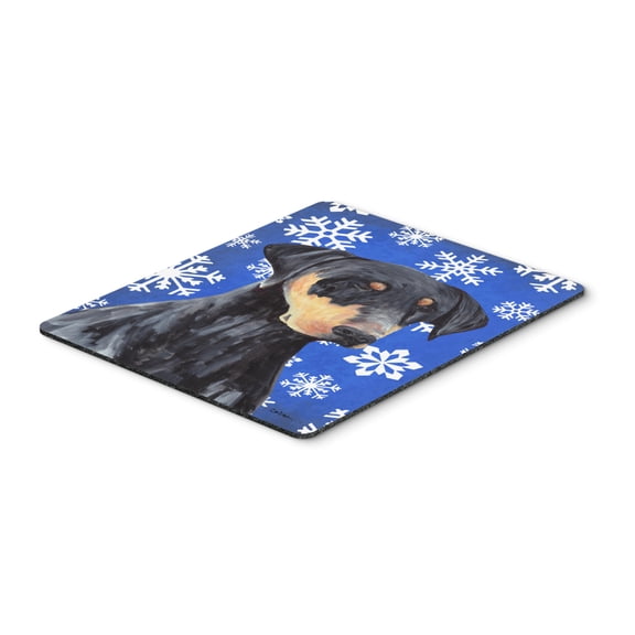 Carolines Treasures SC9377MP "Doberman Winter Snowflakes Holiday Mouse Pad Hot Pad or Trivet" Large multicolor