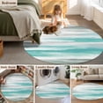 thumbnail image 6 of Teal Grey Ombre Round Rugs 3.3ft, Abstract Art Oil Painting Modern Non Slip Washable Rug Runner, Low Pile Indoor Floor Carpet Mat Bathroom Rugs for Living Room, Bedroom, Kids Room, 6 of 9