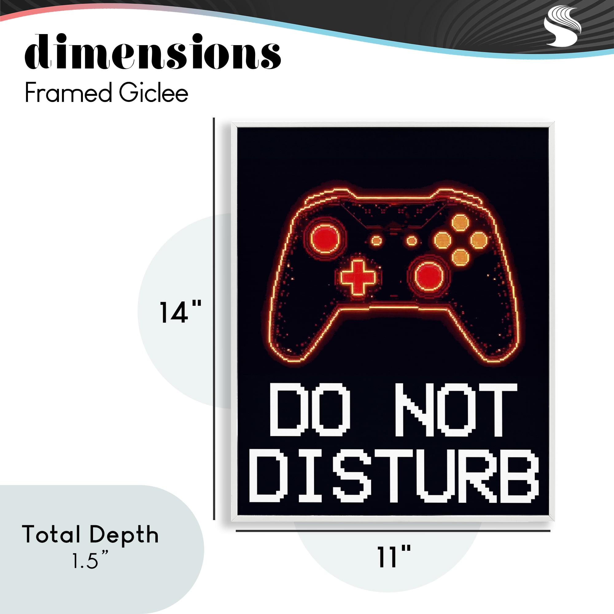 Do Not Disturb Neon Control White Framed Giclee Art, design by Kim Allen
