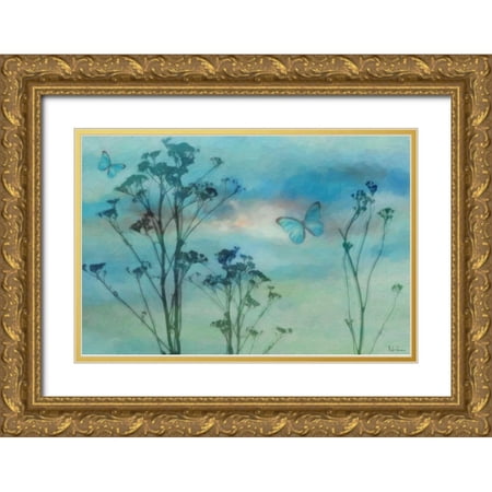Greene Taylor 18x13 Gold Ornate Wood Framed with Double Matting Museum Art Print Titled - Botanical Silhouette