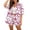 White, variant on Women's 2 Piece Sets Printed Shirt and Shorts Set, Summer Casual Beach and Loungewear Set