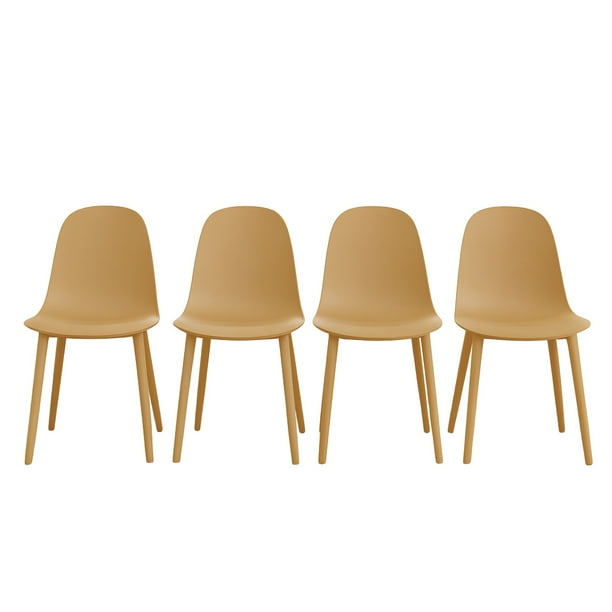Set de 4 Sillas Ergonómicas de 79 cm Color Mostaza Ideen