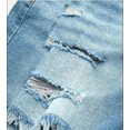 thumbnail image 6 of Ripped Stretchy Fringe Trims Jean Shorts For Women Raw Hem Low Waist Casual Trendy Denim Shorts Women'S Denim Shorts Frayed Raw Hem Casual Summer Short Jeans With Pockets Pants Light blue 3XL, 6 of 6