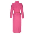 thumbnail image 5 of Ersazi Dresses for Women 2024 Fashion Women Summer Casual Solid Dress V-Neck Long Sleeve Loose Dress Pink Xxl, 5 of 5