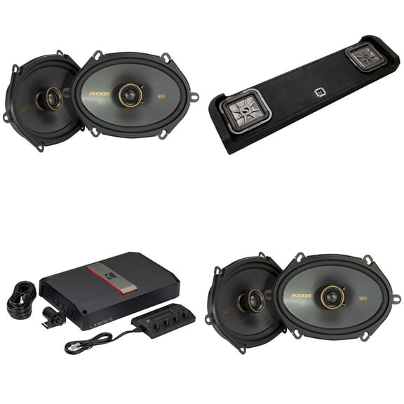 Kicker F-Series Super Duty 17-UP Crew Cab Audio Upgrade, LX 5 Ch Amp, Speaker Upgrade & Vehicle Specific Dual 10" Solobaric Enclosure