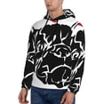 thumbnail image 3 of Picia Red Heart And Puppy Of Bulldog Pattern Casual Men's Hoodie - Lightweight Hooded Sweatshirt with Kangaroo Pocket, Comfortable Pullover for Everyday, Travel-3X-Large, 3 of 7