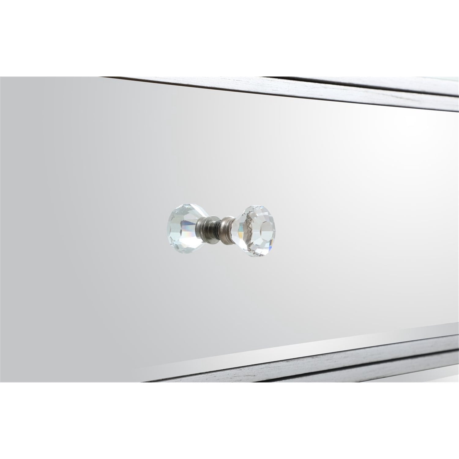 Elegant Decor Reflexion 72" Metal and MDF Mirrored Six-Drawer Dresser in Silver
