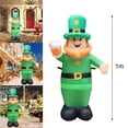 thumbnail image 3 of Kearding Leprechaun inflable gigante de 8 pies para el Día de San Patricio con luz LED que sostiene cerveza para divertirse al aire libre en el patio de Almacenamiento y organización del hogar Kearding HA023749-00, 3 of 6