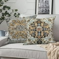 thumbnail image 6 of Boho Throw Pillow Covers 18x18 Set of 4, Monaco Rug Persian Carpet Decorative Pillows Covers for Couch, Sofa Pillows Case for Living Room, Bohemia Ethnic Style Sofa Cushion Case (18x18 inch), 6 of 6