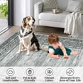 thumbnail image 3 of Memoryfield 9'x12' Area Rug, Modern Bordered Washable Rugs Soft Foldable Accent Rugs for Indoor Living Room Bedroom, Gray Green, 3 of 7