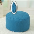 thumbnail image 3 of Unstuffed Foot Rest, Handmade Footstool, Floor Footrest Cushion - 16.5”x12.5”, Dark Blue, 3 of 6
