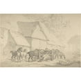 thumbnail image 3 of Thomas Rowlandson 24x17 Black Modern Framed Museum Art Print Titled - Stable Yard with Horses (1784-1795), 3 of 5