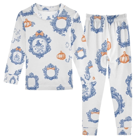 Boys Pajamas Girls Pajama Pumpkin Mirror Cute Comfortable Cotton Two-piece Pajama Set