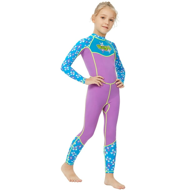 Full Body Swimsuit for Girls Boys Kids Rash Guard Long Sleeve One Piece